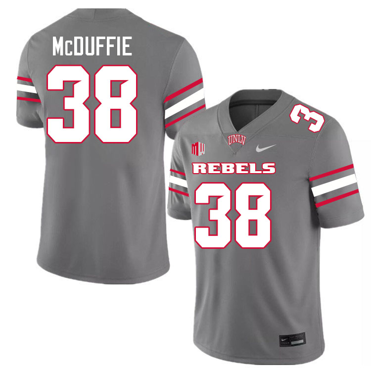 Men #38 Marsel McDuffie UNLV Rebels College Football Jerseys Stitched-Grey